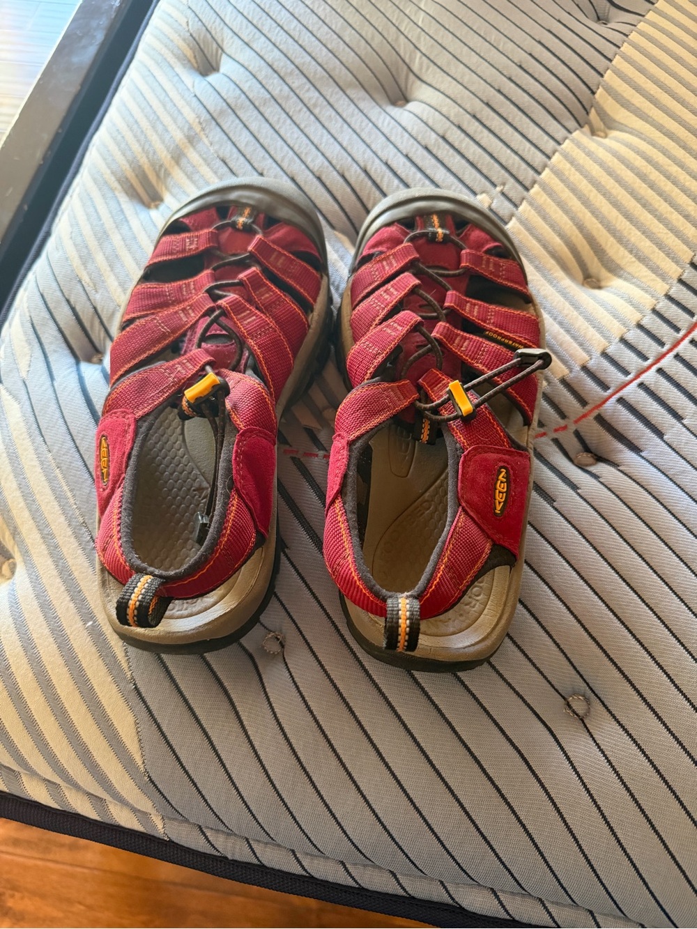 Keen Women's Red Closed-Toe Hiking Sandals